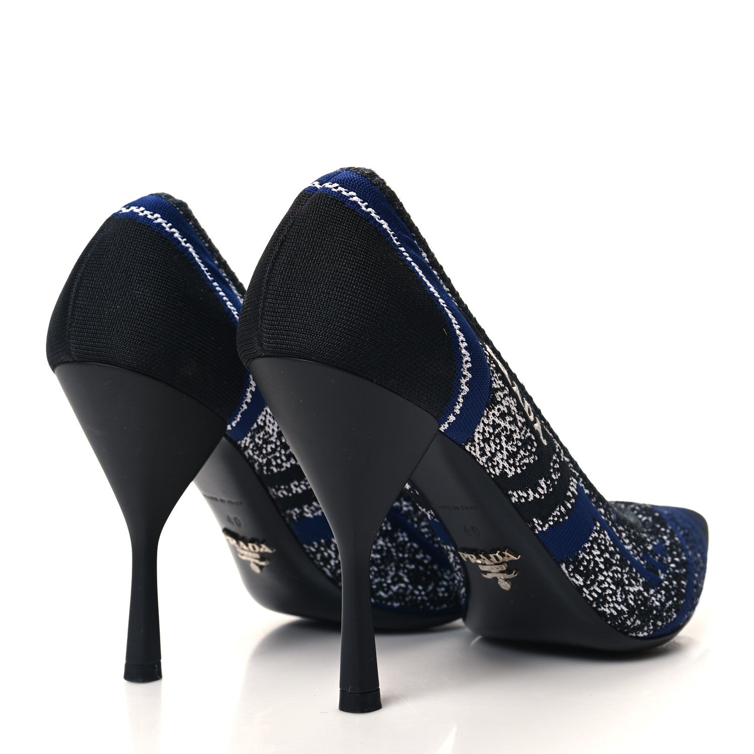 Prada Knit Pumps 40 Indaco Black 4 of 8