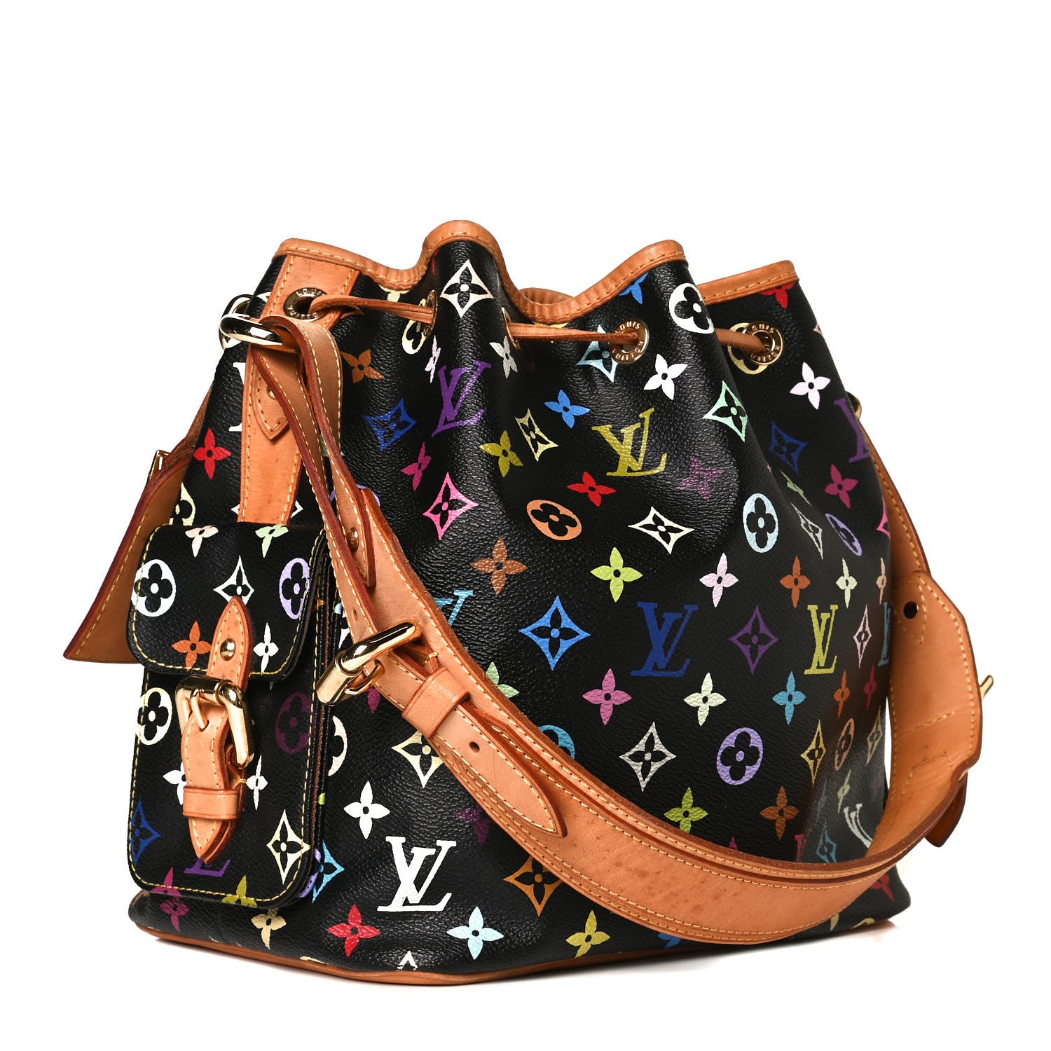 Louis Vuitton Monogram Multicolor Petit Noe Black 2 of 11