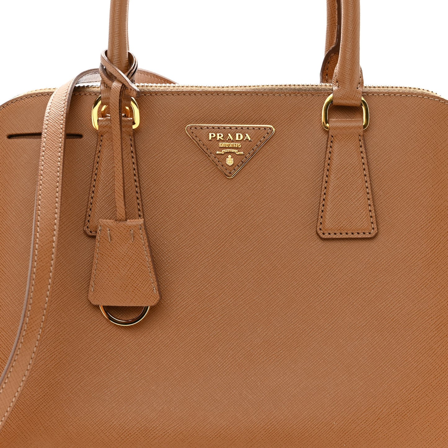 Saffiano Lux Medium Promenade Tote Caramel
