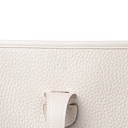 Hermes Taurillon Clemence Amazone Evelyne III PM Craie Lime 7 of 11