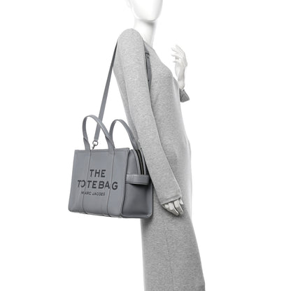 Marc Jacobs Grained Calfskin Medium The Tote Bag Grey 2 of 11