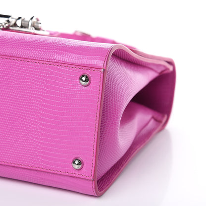 Dolce & Gabbana Lizard Calfskin Embossed Medium Monica Tote Rosa 9 of 10