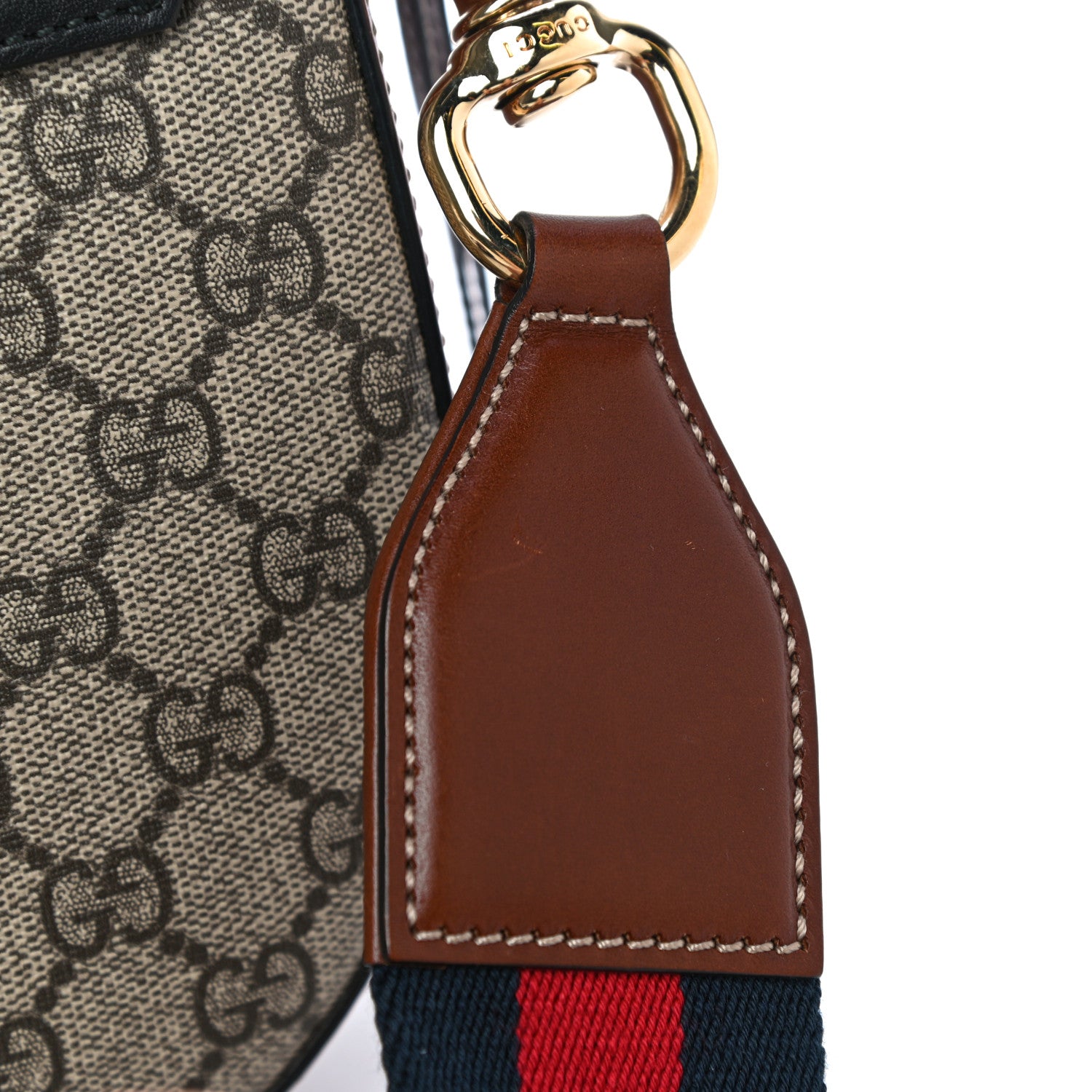 Gucci GG Supreme Monogram Web Medium Padlock Messenger Shoulder Bag Black 27 of 28