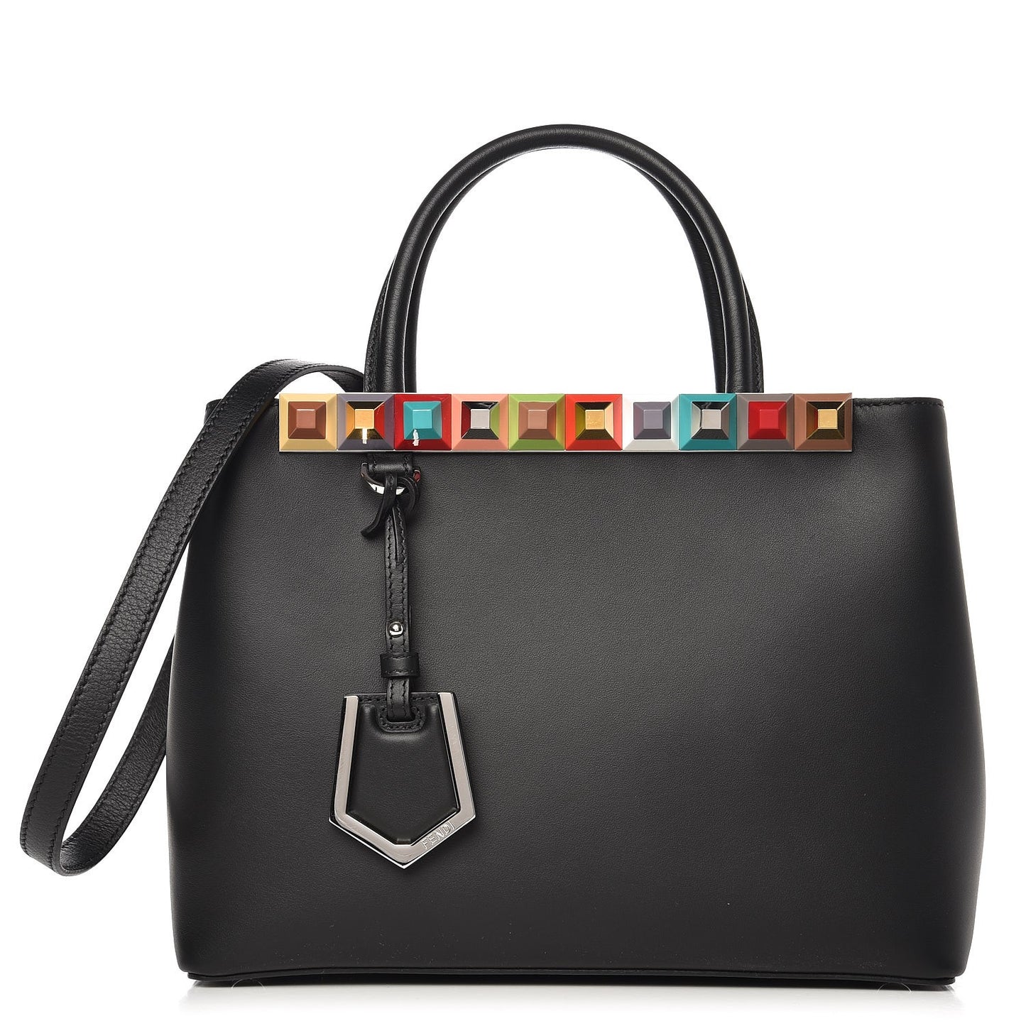 Vitello Baltico Dolce Studded Petite 2Jours Tote Black Multicolor