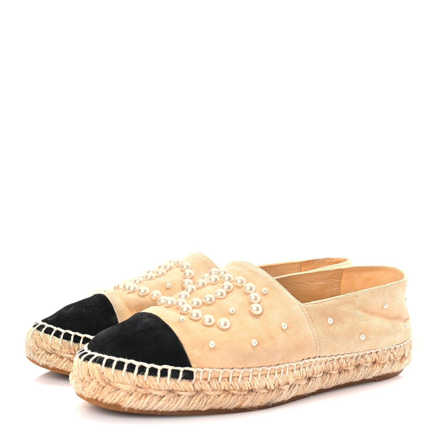 Suede Pearl CC Espadrilles 37 Beige Black