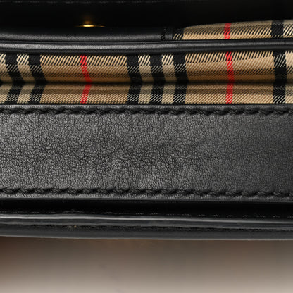 Burberry Smooth Calfskin 1983 Knight Check Link Shoulder Bag Black 14 of 14