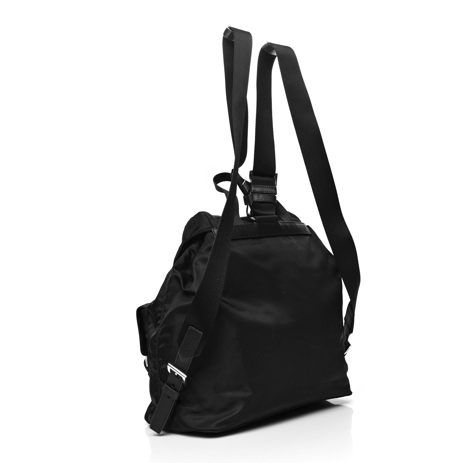 Prada Tessuto Nylon Saffiano Medium Backpack Black 2 of 8
