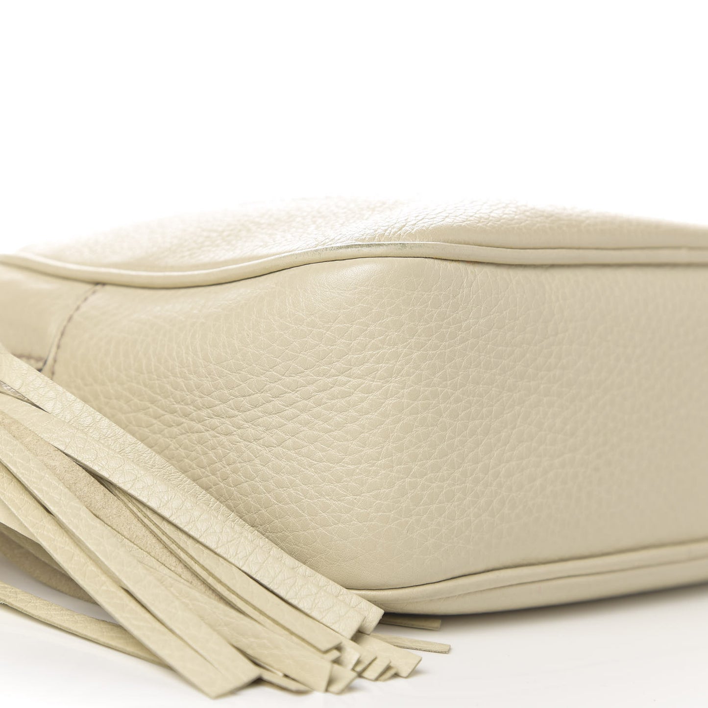 Pebbled Calfskin Small Soho Disco Bag Off White
