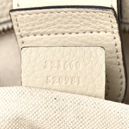 Gucci Pebbled Calfskin Medium Bamboo Shopper Tote Off White 8 of 13