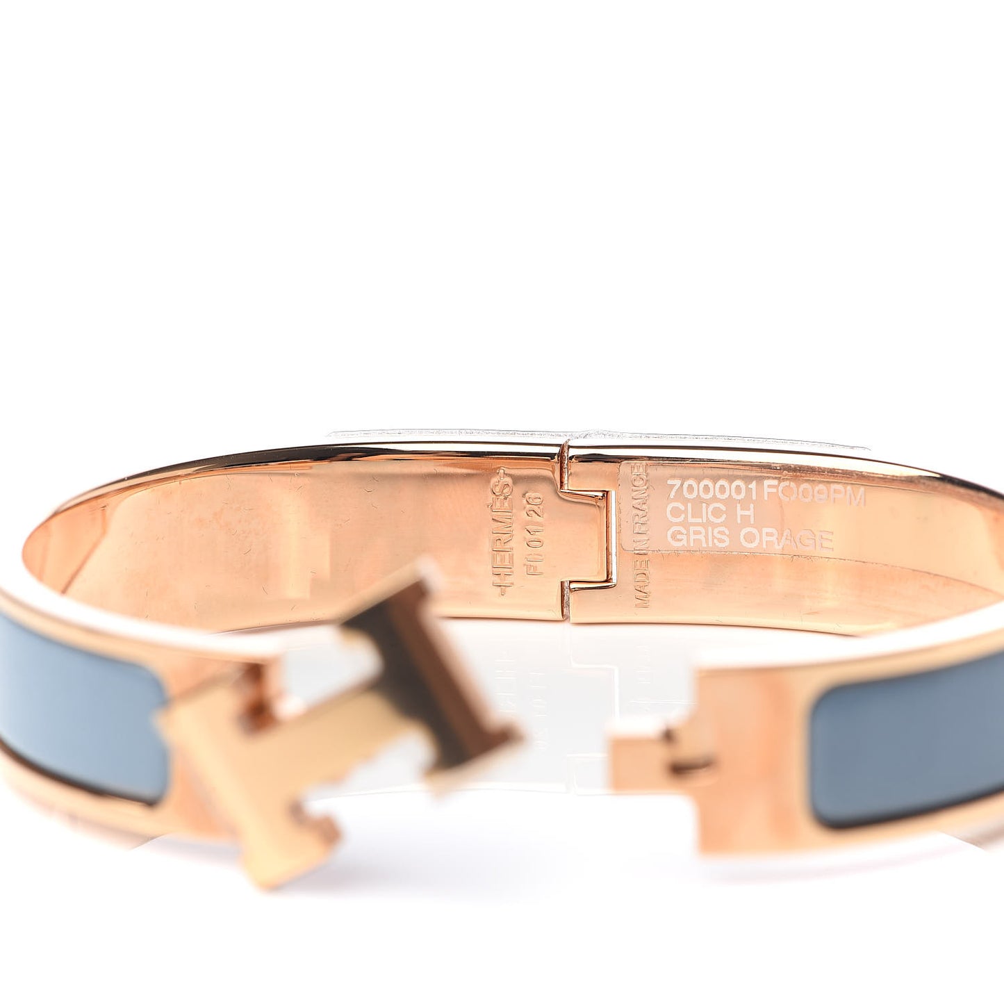 Enamel Narrow Clic Clac H Bracelet PM Gris Orage