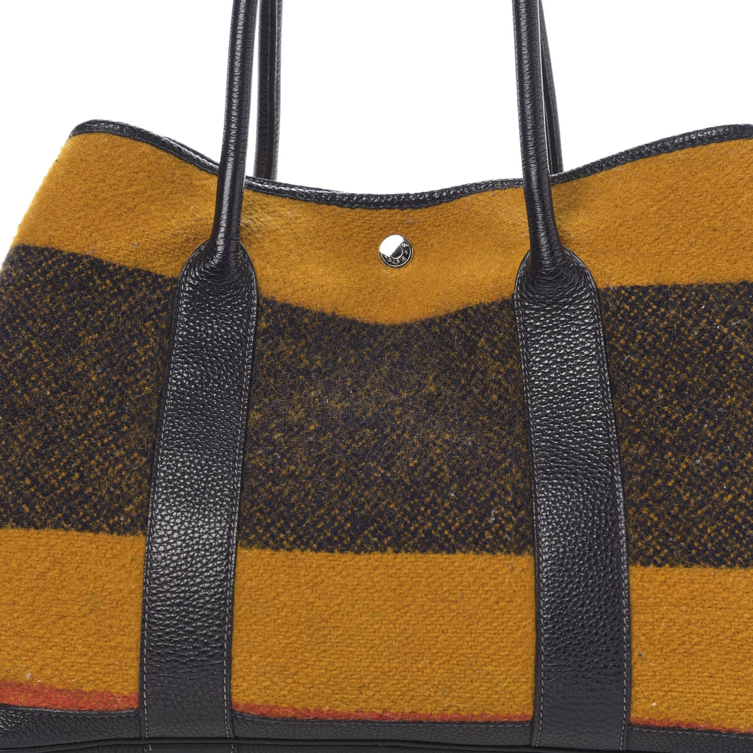 Hermes Wool Rocabar Garden Party Tote 36 MM Orange Black 11 of 11
