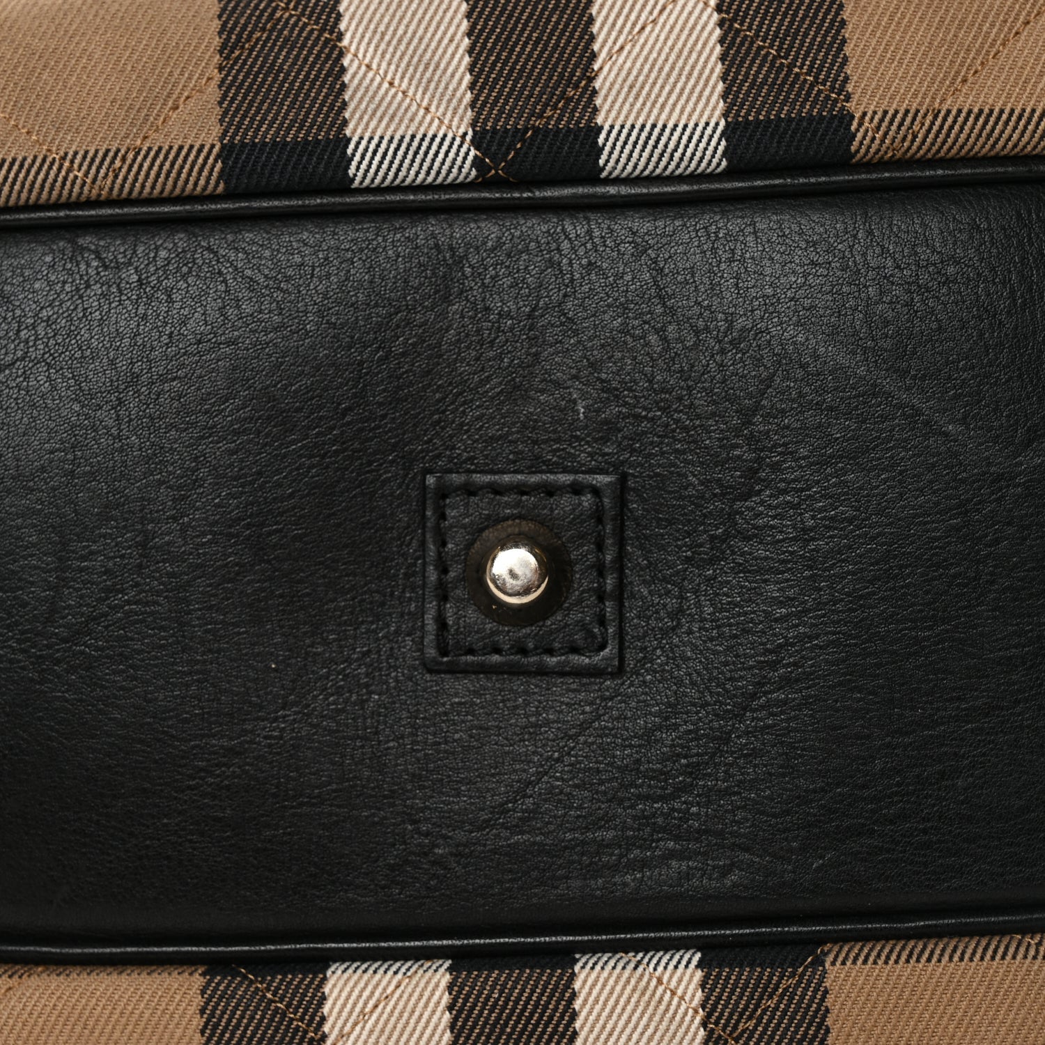 Burberry Grainy Calfskin House Check Margaret Bag Black 9 of 9