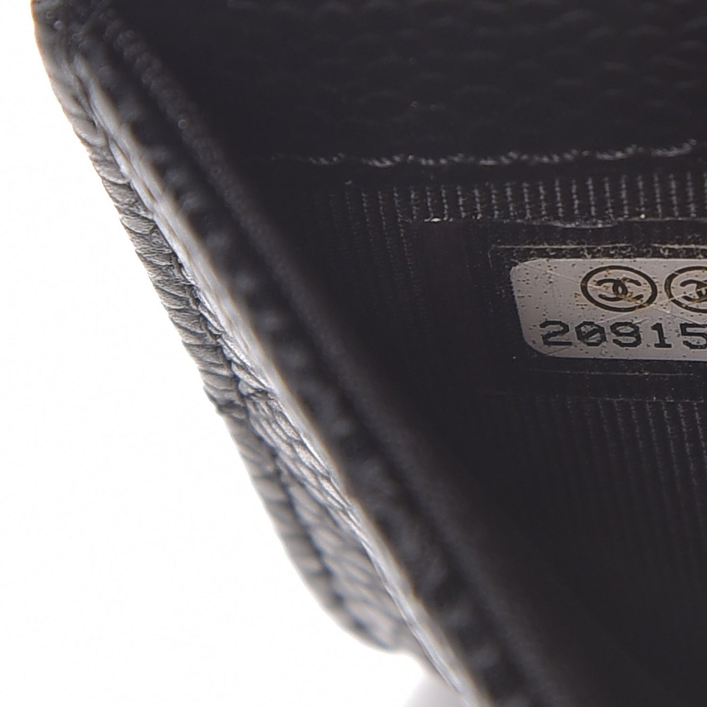 Caviar Quilted Flap Card Holder Black