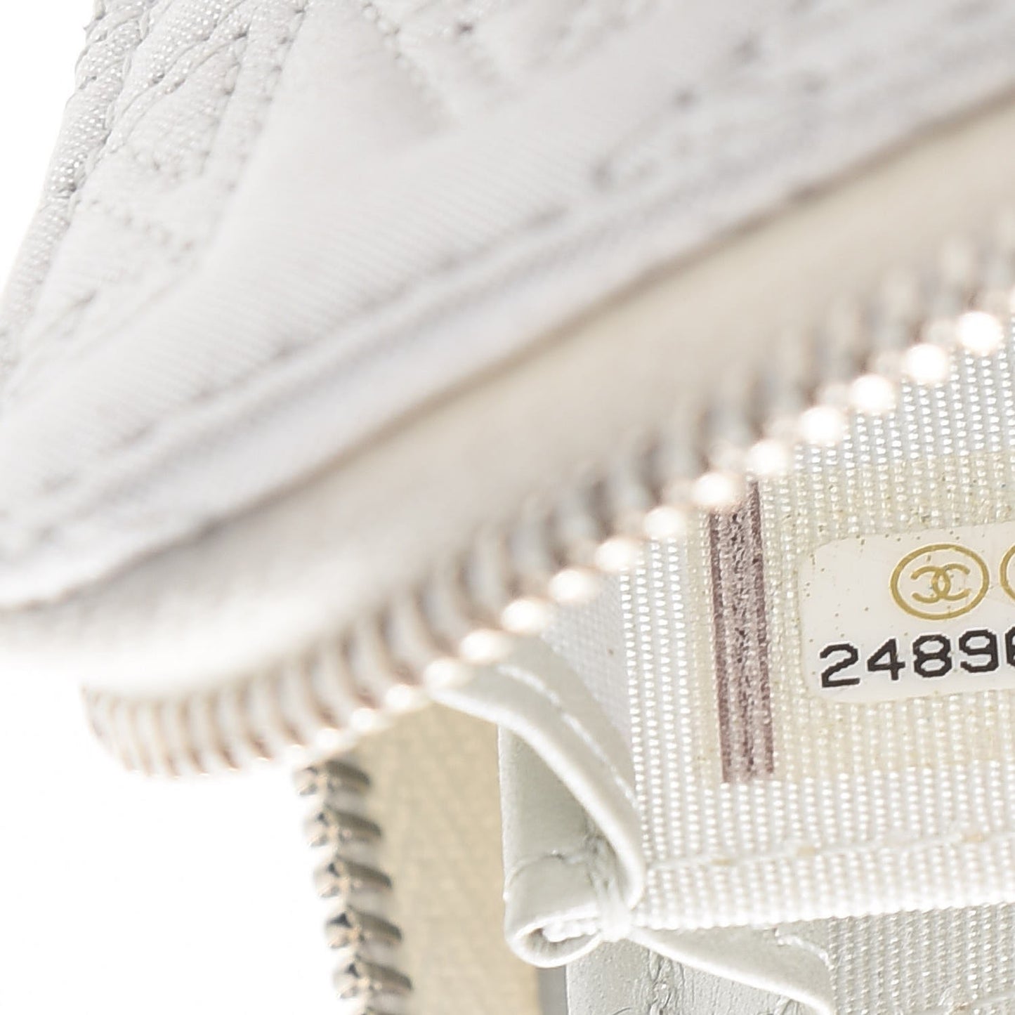 Metallic Lambskin Star Embossed Coin Purse Light Silver