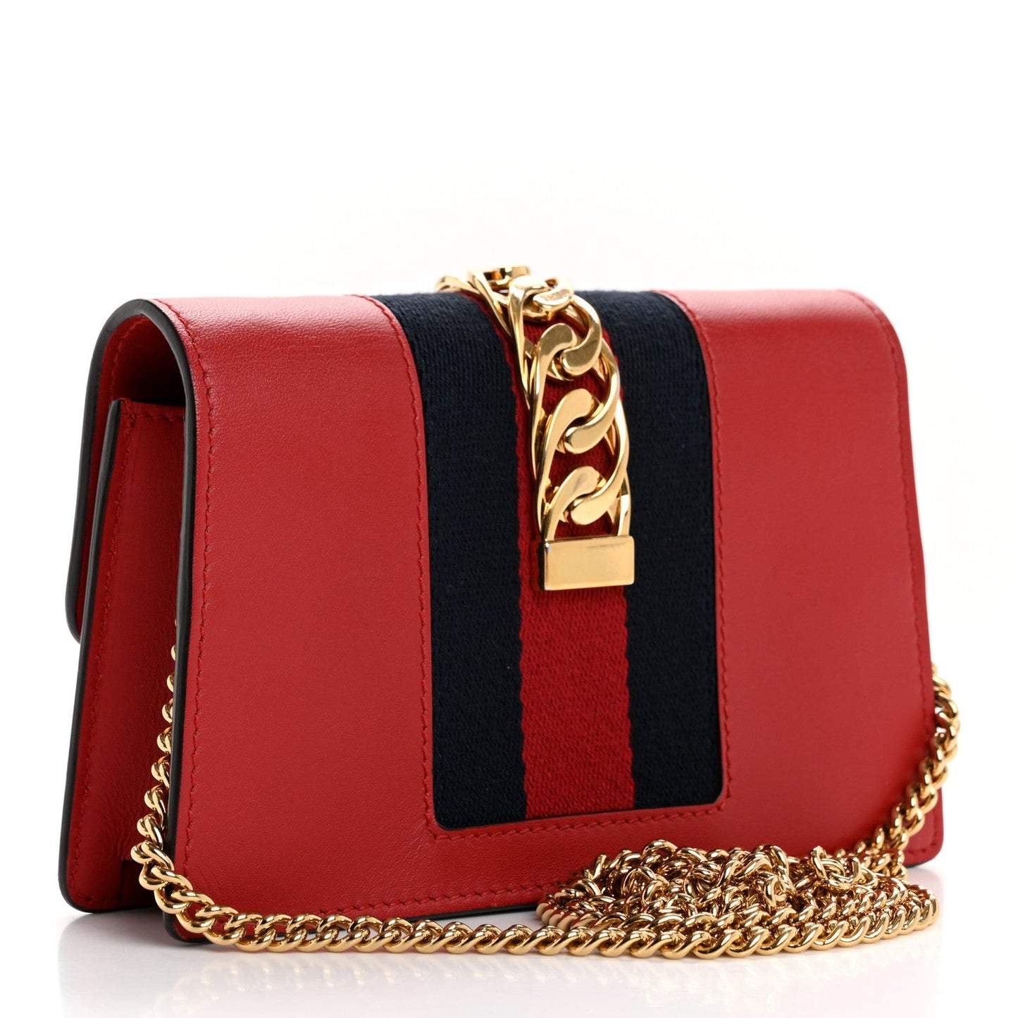 Calfskin Super Mini Sylvie Chain Shoulder Bag Hibiscus Red