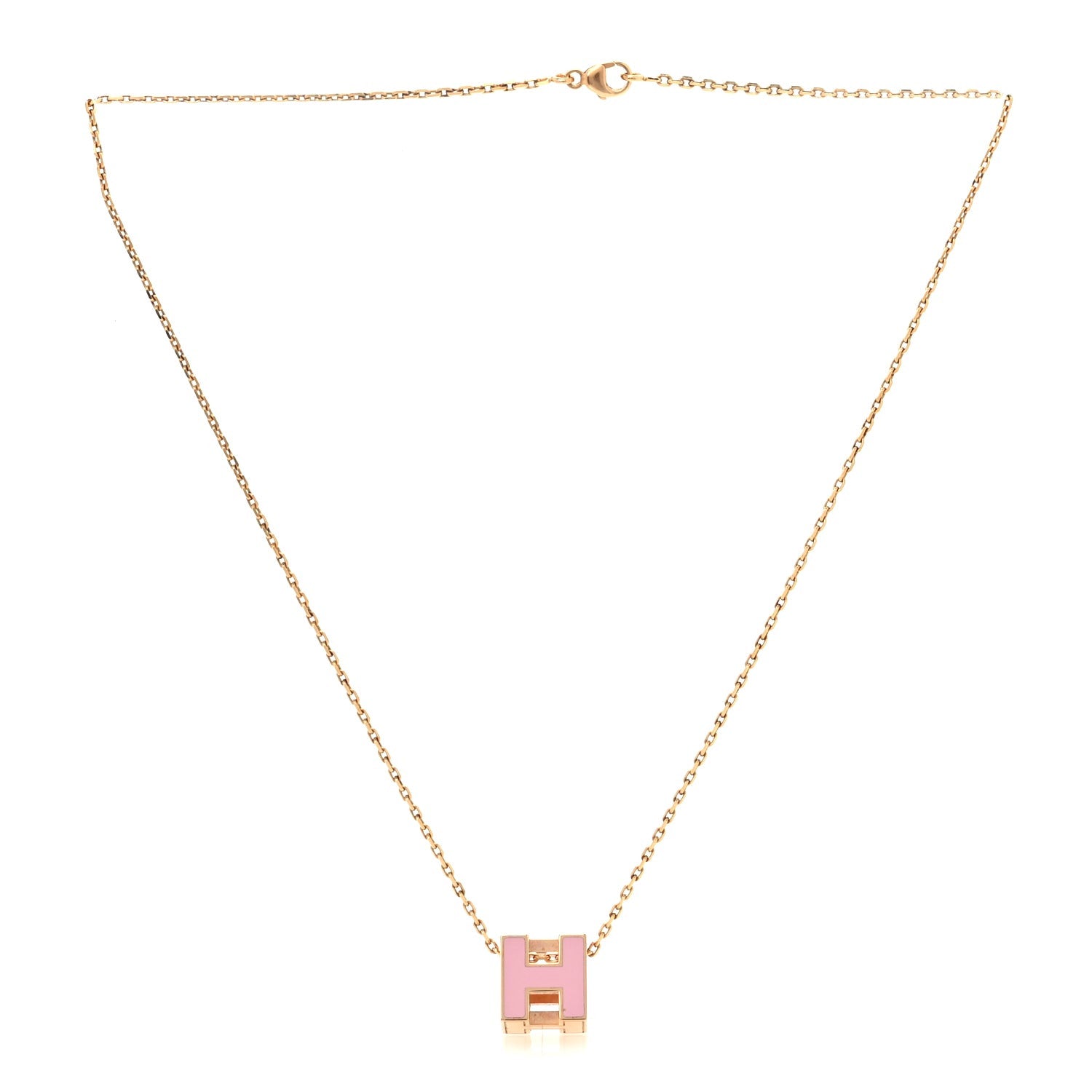 Hermes Gold Lacquered Cage d' Pendant Necklace 3 of 6