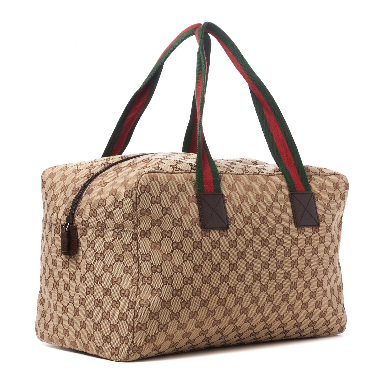 GG Monogram Web Medium Collapsible Carry On Duffle Beige Brown