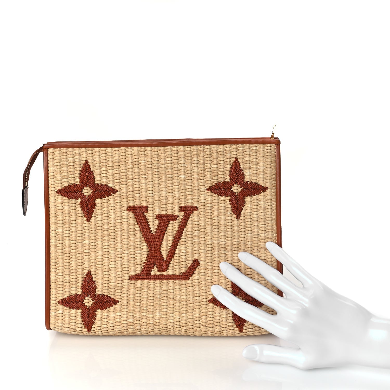 Louis Vuitton Raffia Monogram Giant Toiletry Pouch 26 Tan 2 of 6