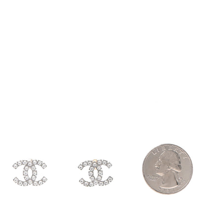 Chanel Crystal CC Earrings Silver 2 of 4