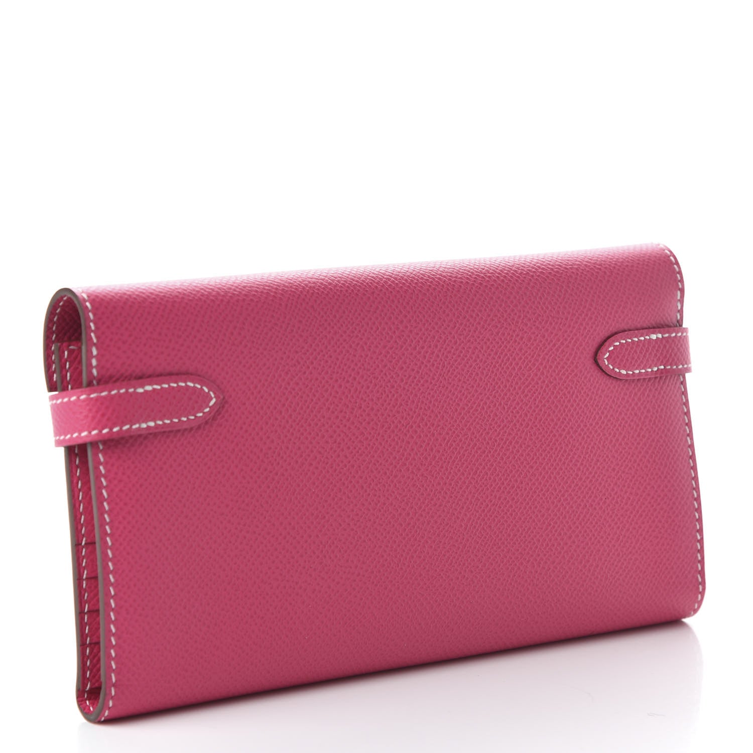 Hermes Epsom Kelly Tri-Fold Wallet Rose Tyrien 3 of 9