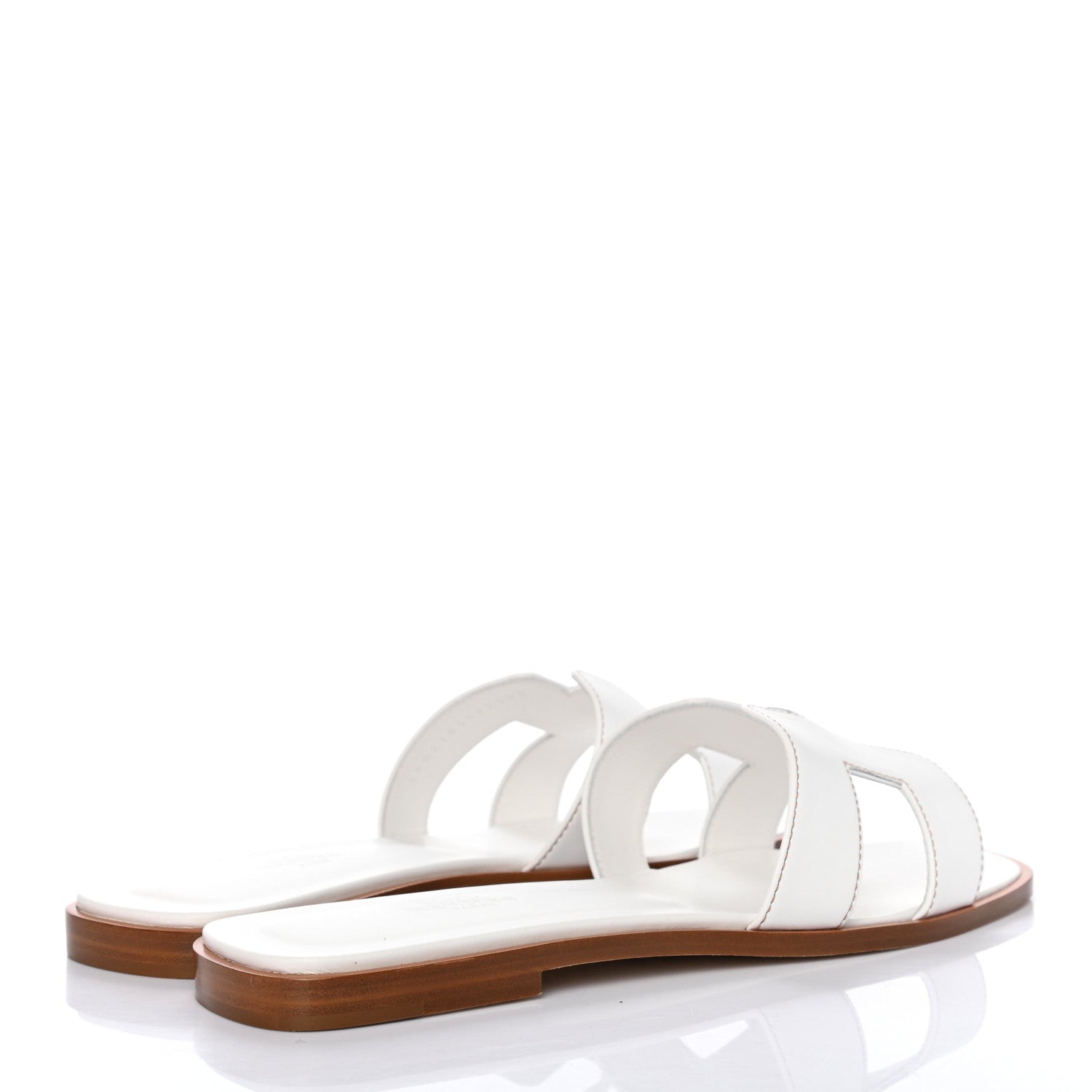 Hermes Box Calfskin Oran Sandals 39.5 White 3 of 4