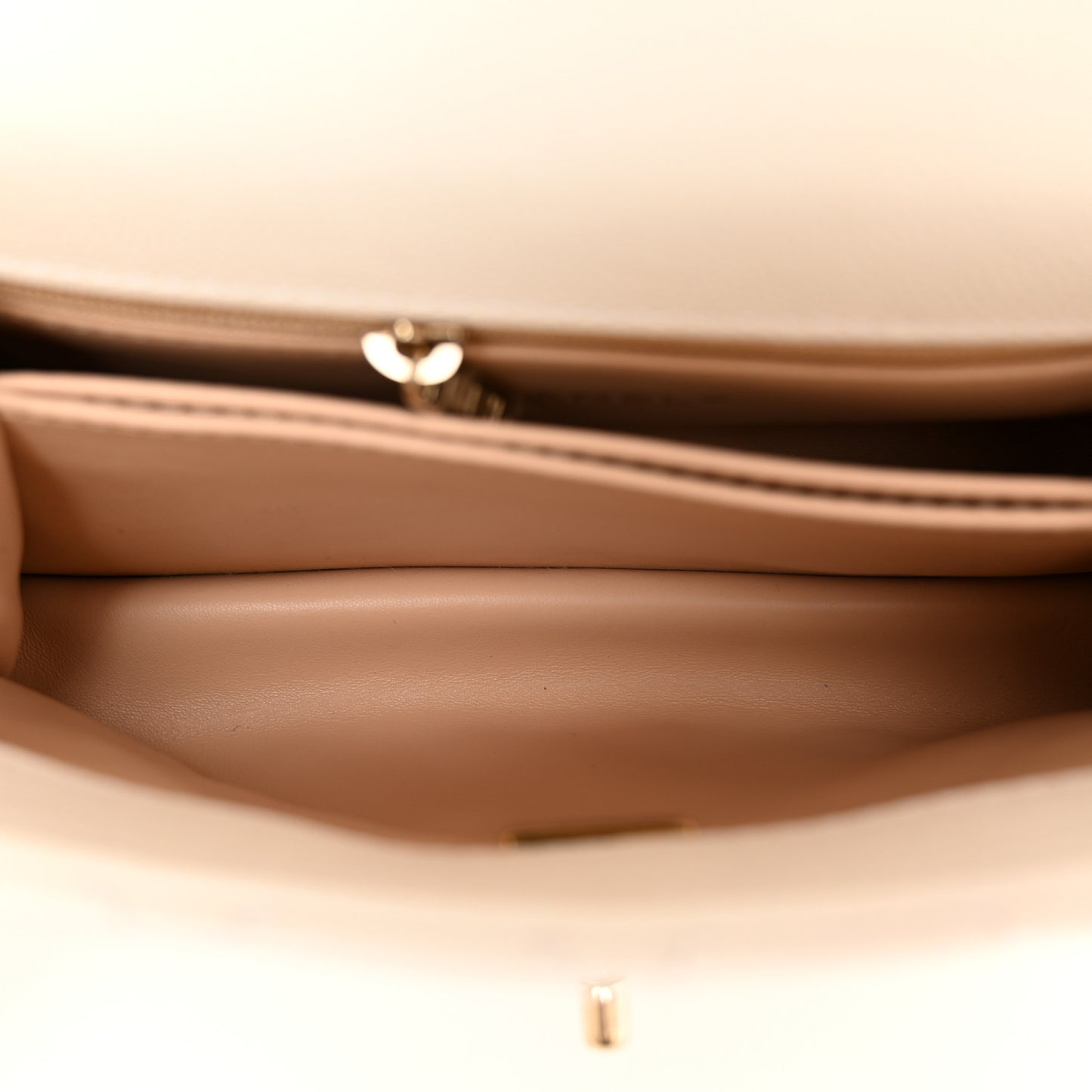 Caviar Quilted Mini Coco Handle Flap White