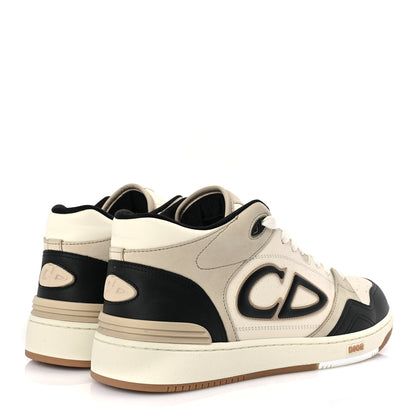 Christian Dior Smooth Calfskin Mens B57 Dribble Mid Top Sneaker 43 Beige Black 4 of 8
