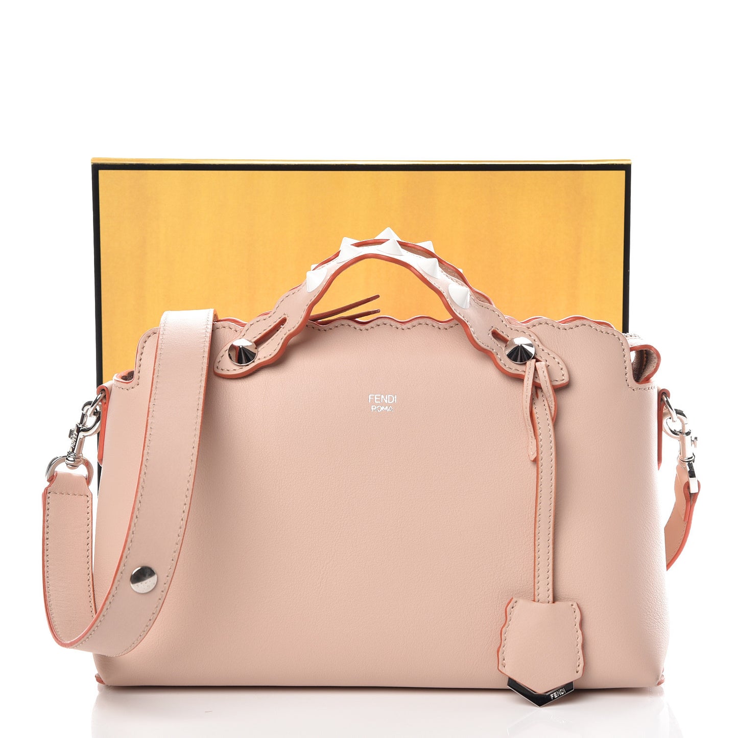 Vitello Dolce Scalloped Studded Medium By The Way Boston Bag Plaster