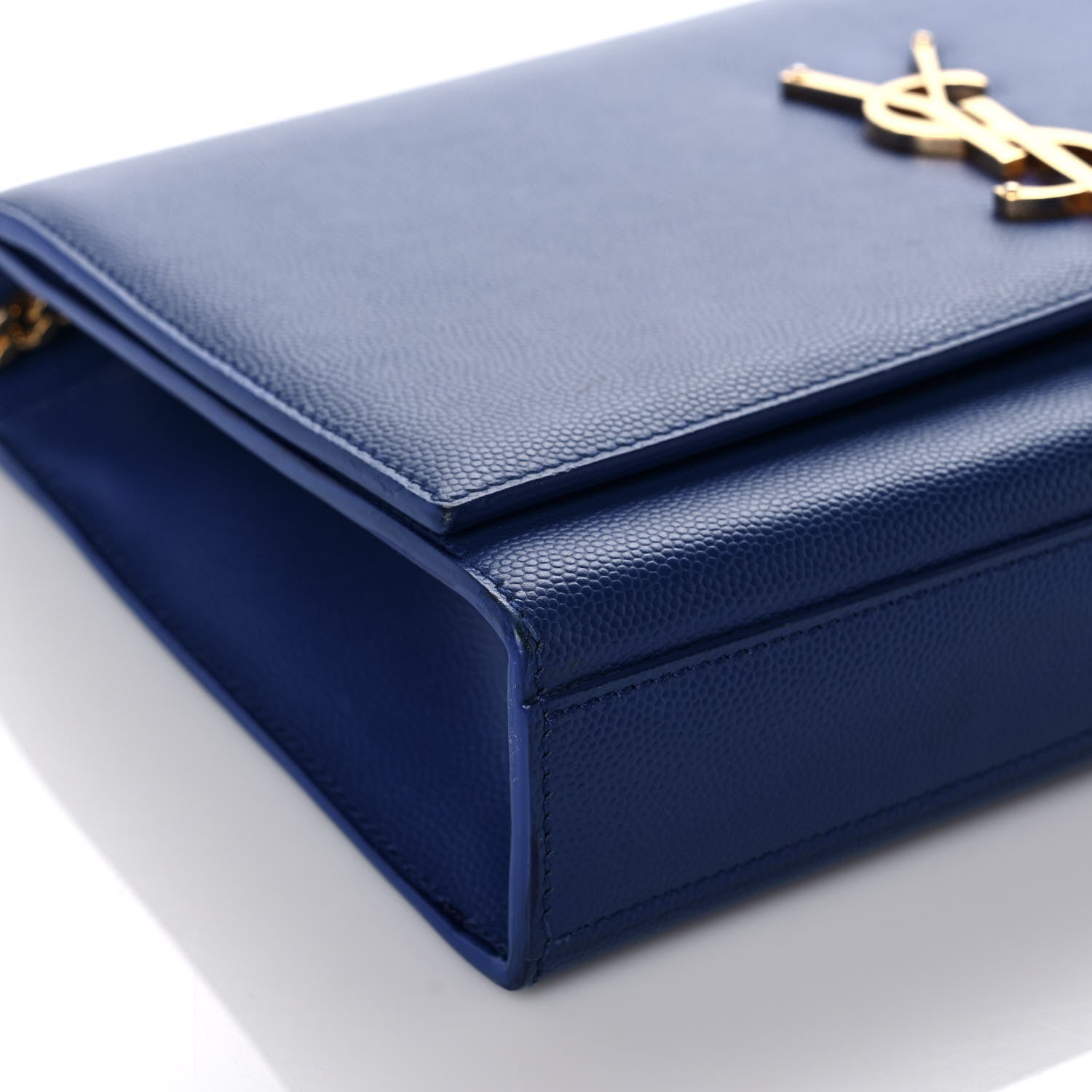 Saint Laurent Grain De Poudre Medium Classic Monogram Kate Satchel Flash Blue 7 of 9