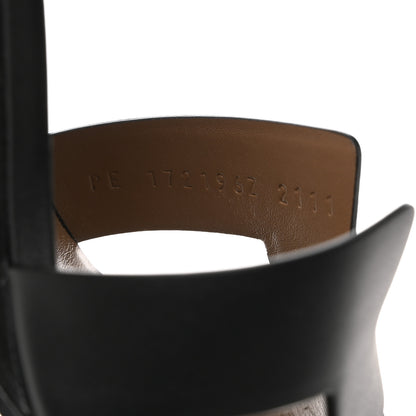 Hermes Calfskin Legend Wedge Sandals 39 Black 7 of 9