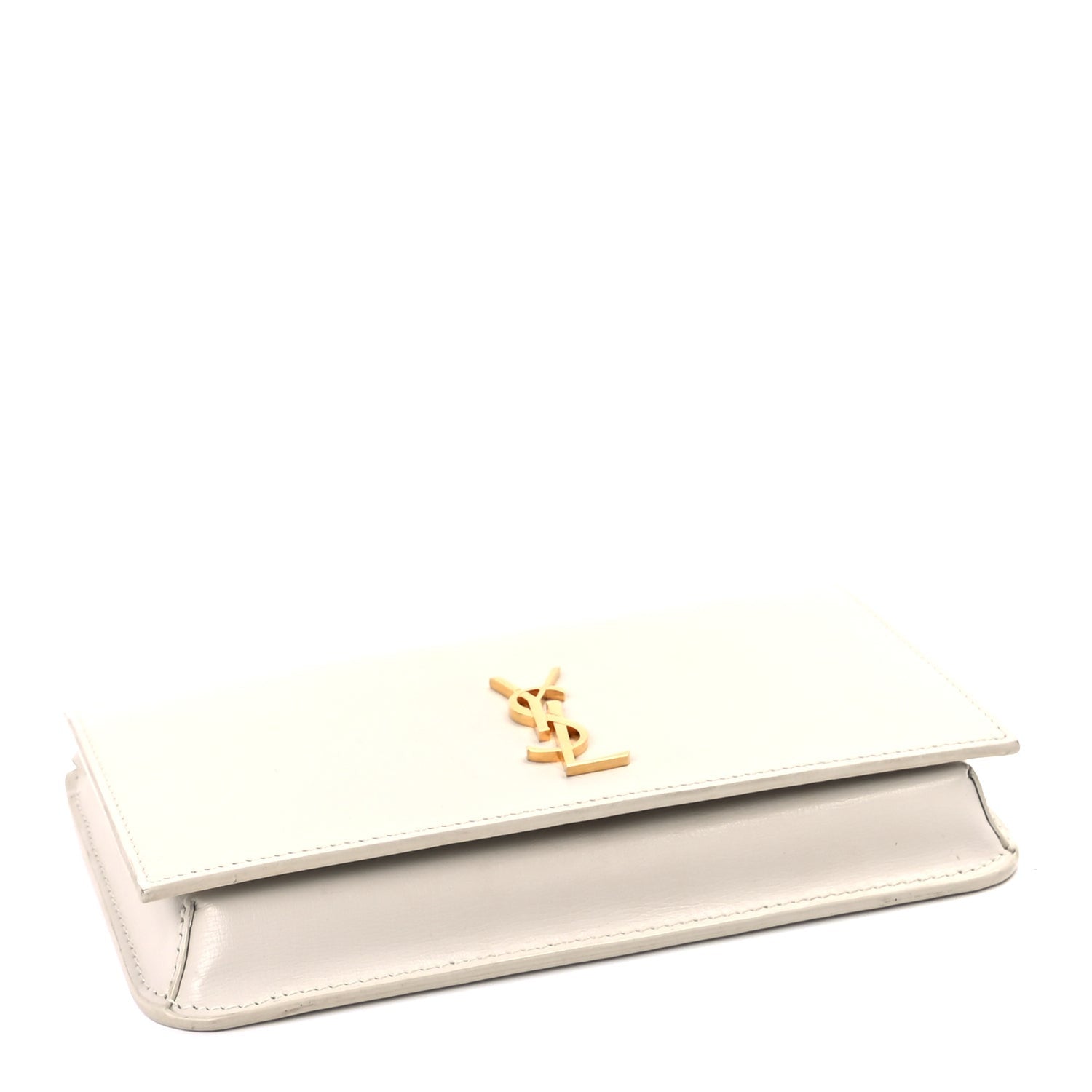 Saint Laurent Smooth Calfskin Monogram Phone Holder Crossbody Crema Soft 3 of 7