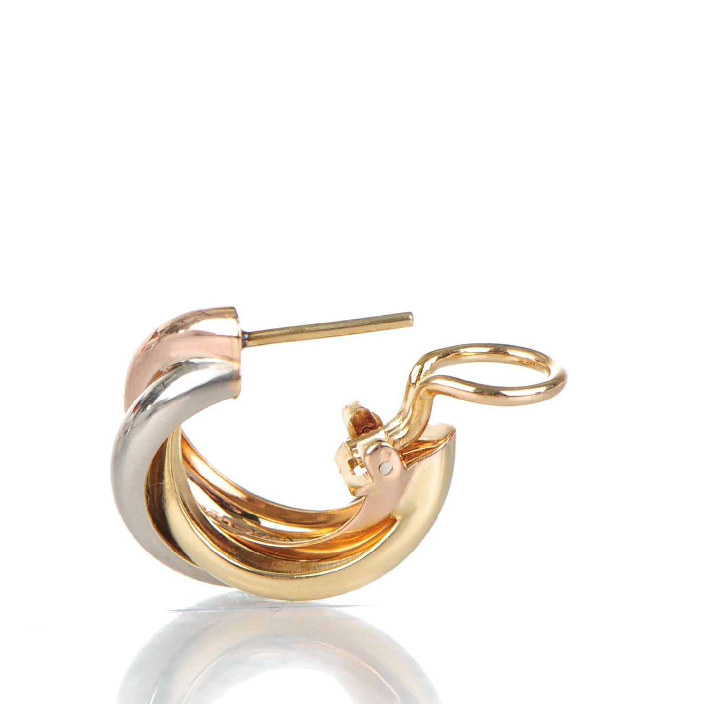 18K Pink Yellow White Gold Small Trinity Earrings