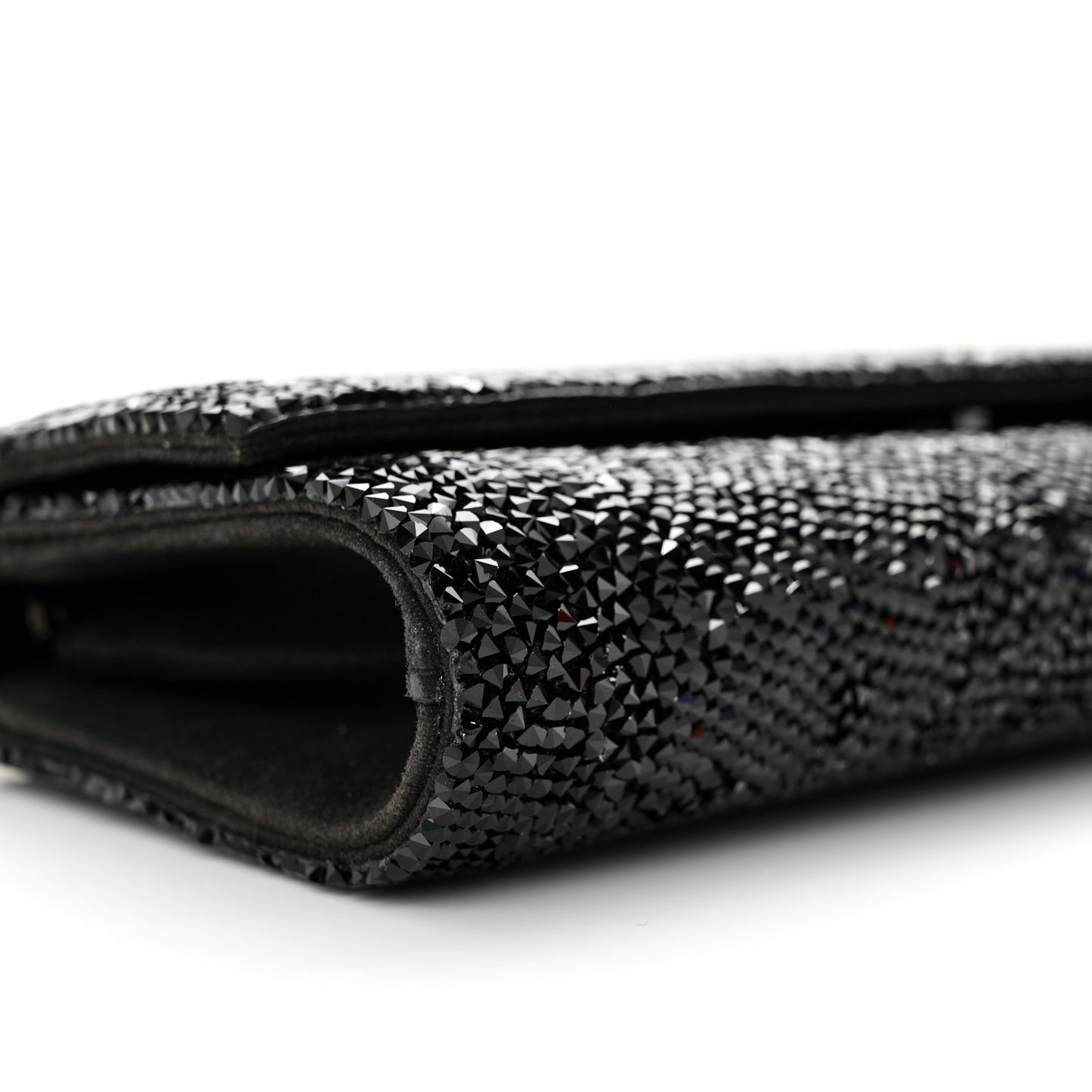 Swarovski Crystal Perry Flap Clutch Black