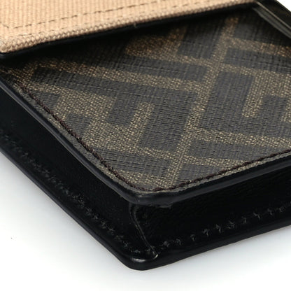 Fendi Glazed Fabric Cotton Vitello King Aura FF 1974 Baguette Belt Pouch Tobacco Moro Sand Black 7 of 8