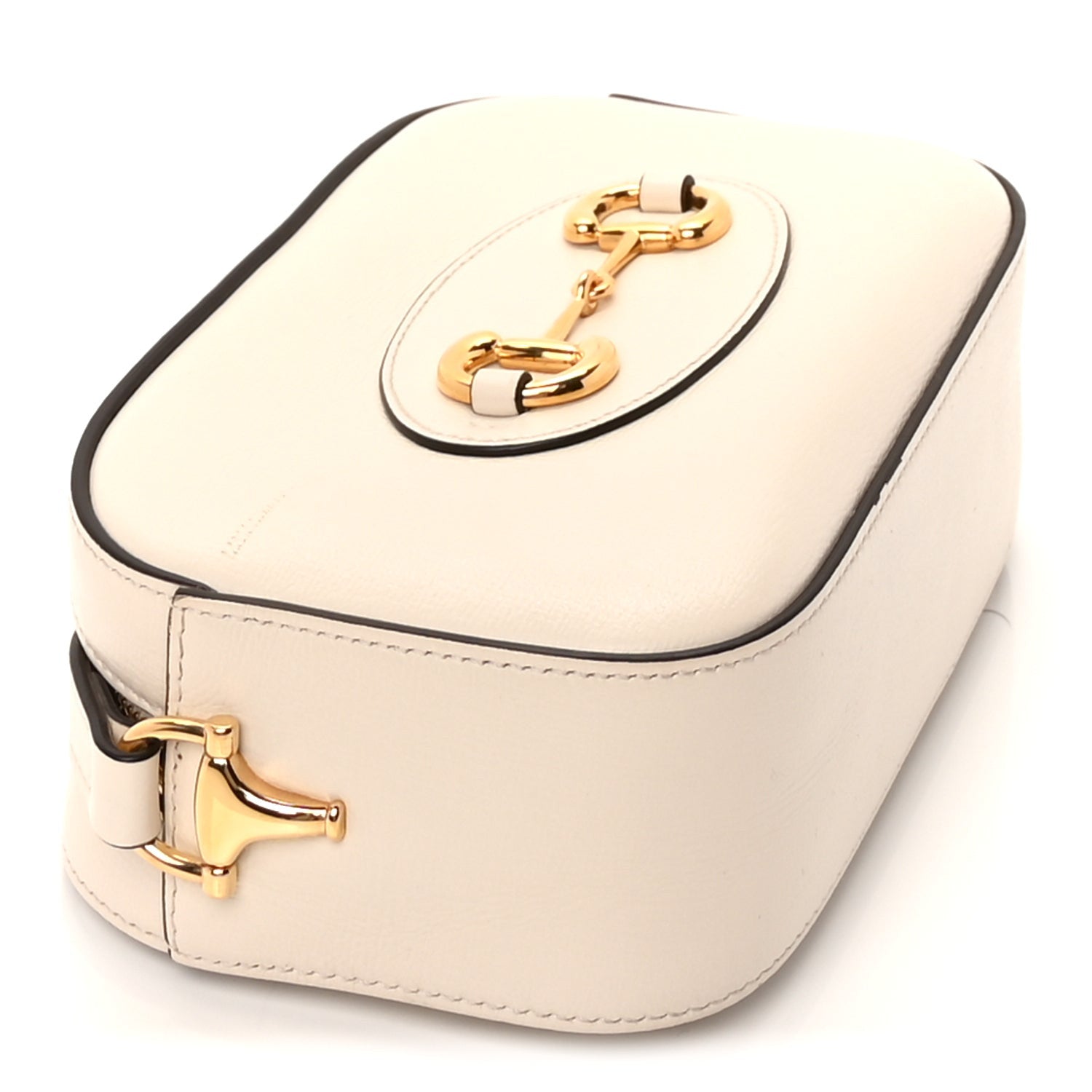 Gucci Azalea Calfskin Mini Horsebit 1955 Camera Shoulder Bag  Mystic White 7 of 8