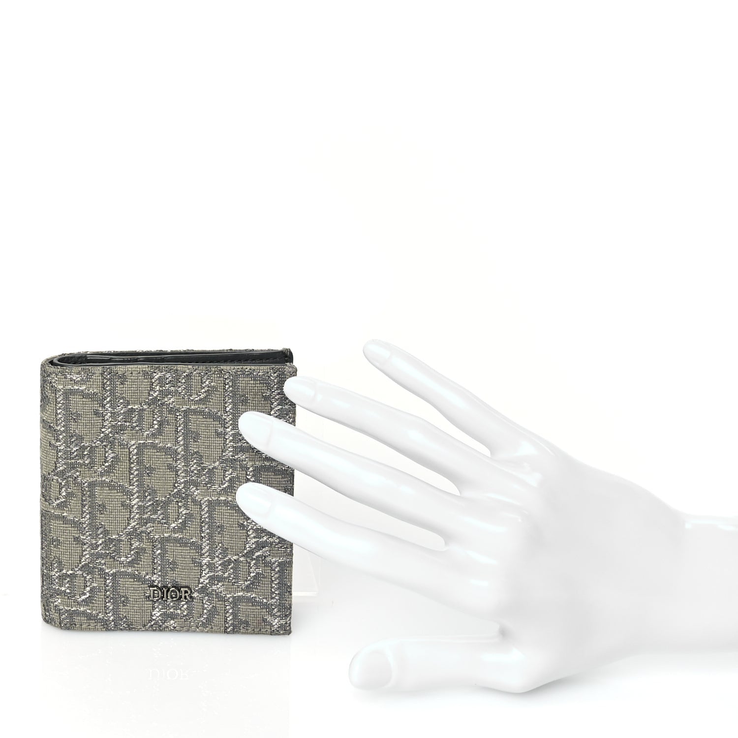 Christian Dior Oblique Bi-Fold Card Holder Grey 2 of 7