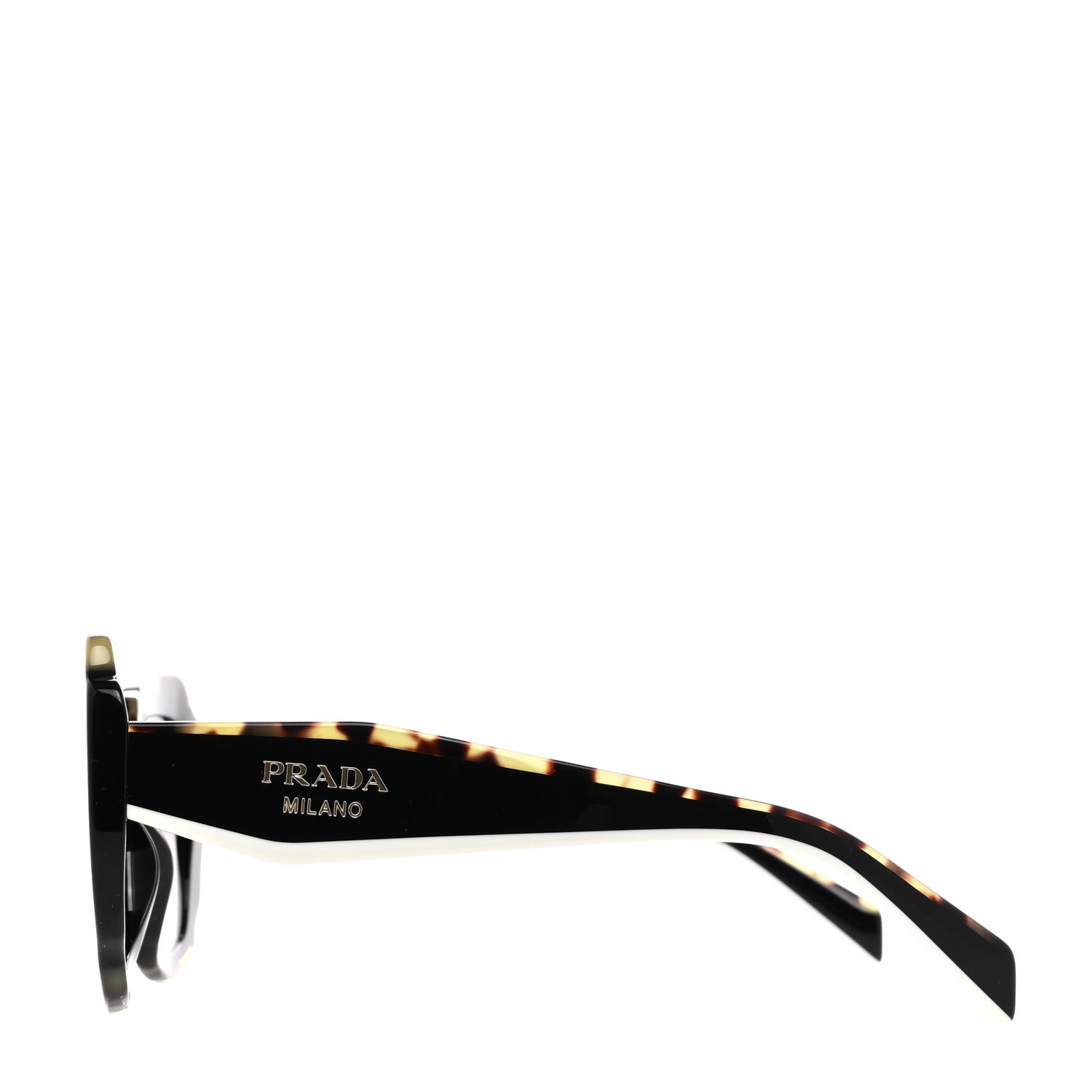 Prada Acetate Square Sunglasses SPR 16Y Black Havana 3 of 7