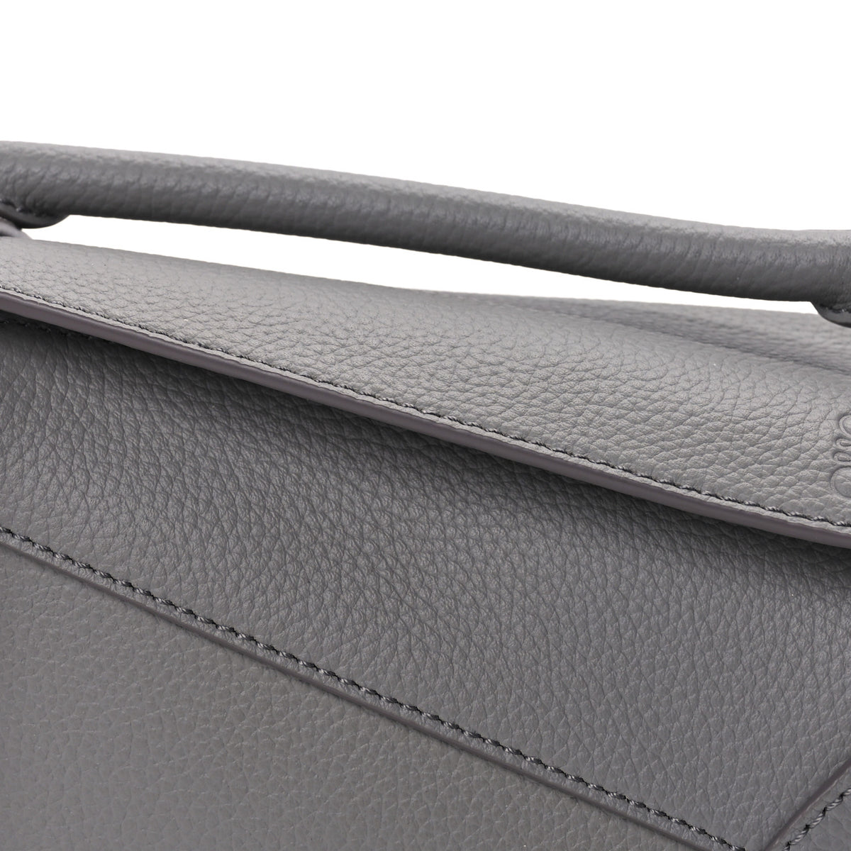 Soft Grained Calfskin Mini Puzzle Edge Bag Pearl Grey