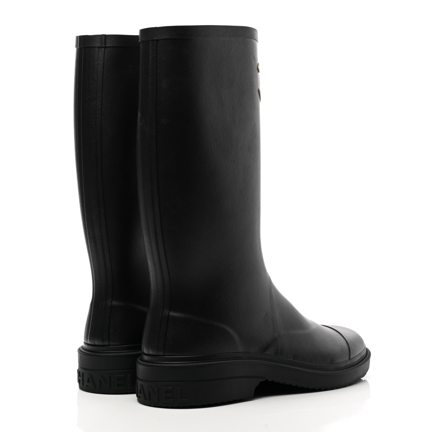Chanel Caoutchouk CC High Boots 40 Black 4 of 9