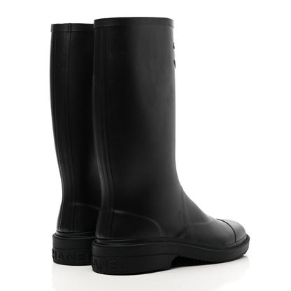 Chanel Caoutchouk CC High Boots 40 Black 4 of 9