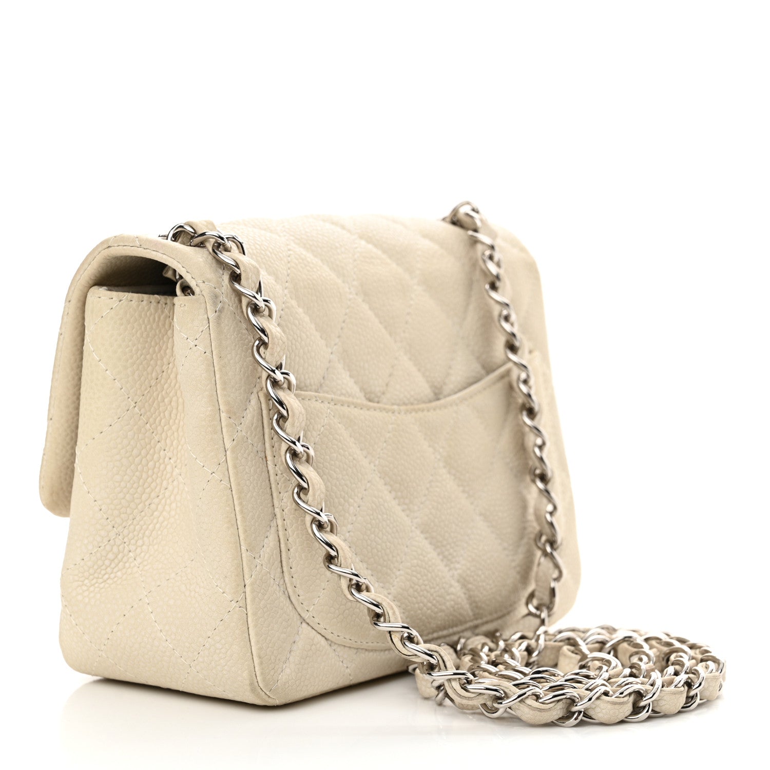 Chanel Caviar Quilted Mini Square Flap Dark White 3 of 13