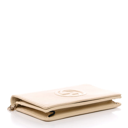 Gucci Pebbled Calfskin Soho Wallet on Chain Ivoire 4 of 13