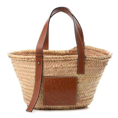 Loewe Raffia Medium Basket Tote Bag Natural Tan 1 of 9