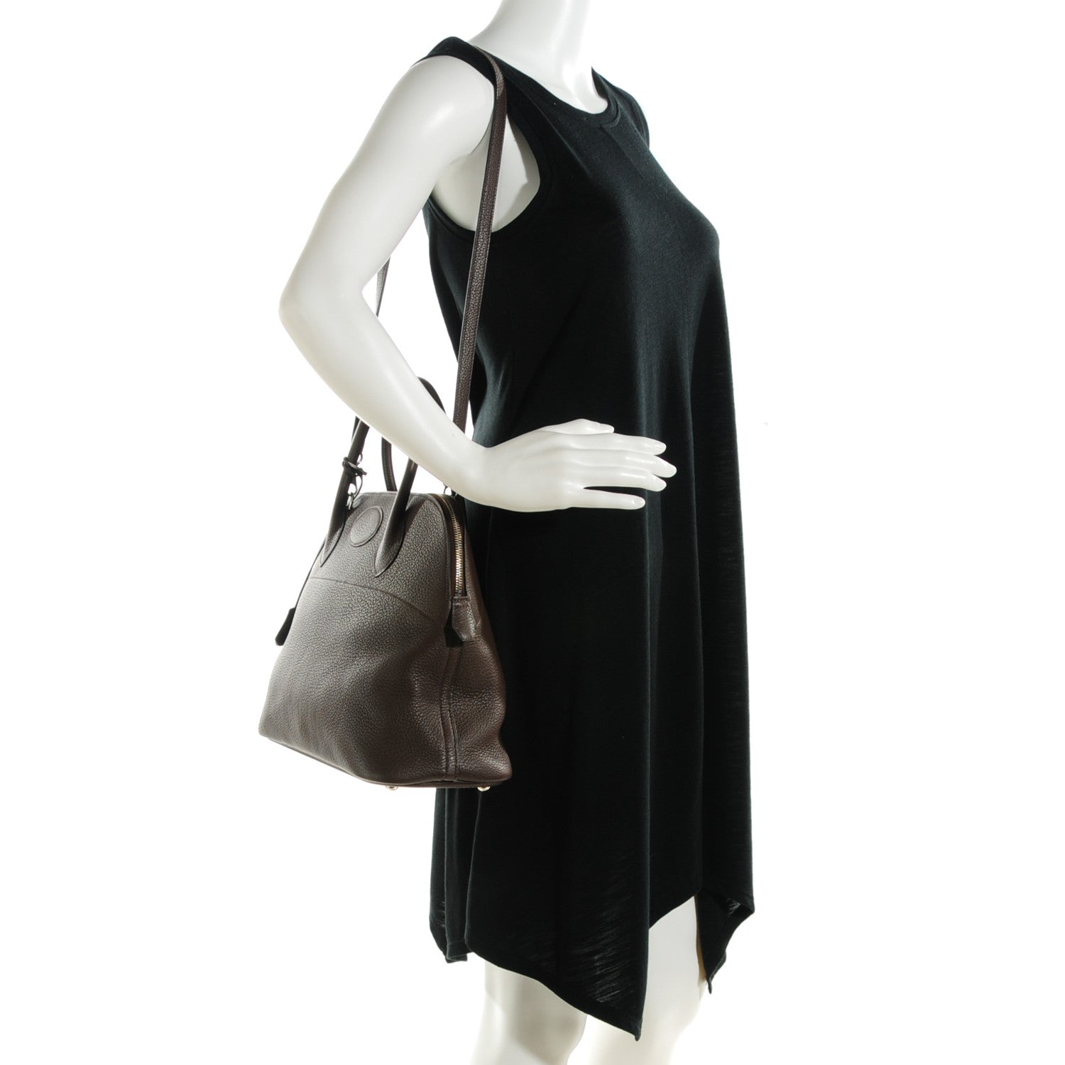 Hermes Taurillon Clemence Bolide 35 Chocolate 8 of 15