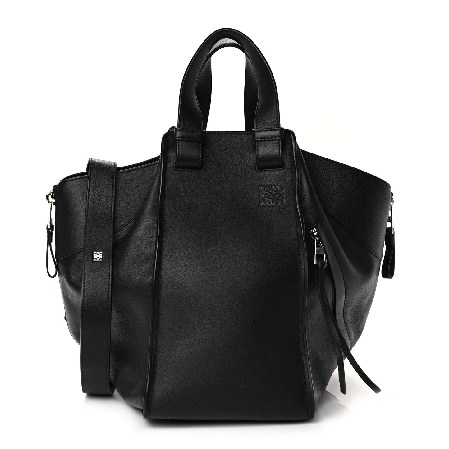 Calfskin Medium Hammock Shoulder Bag Black