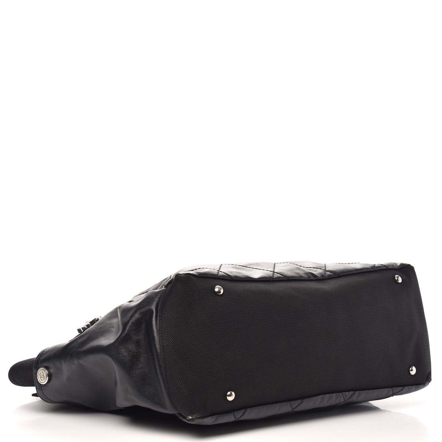 Chanel Coated Canvas Quilted Large Paris Biarritz Tote Black 4 of 11