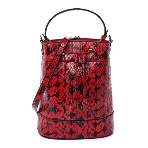 Python Ophidia Bucket Bag Red Black