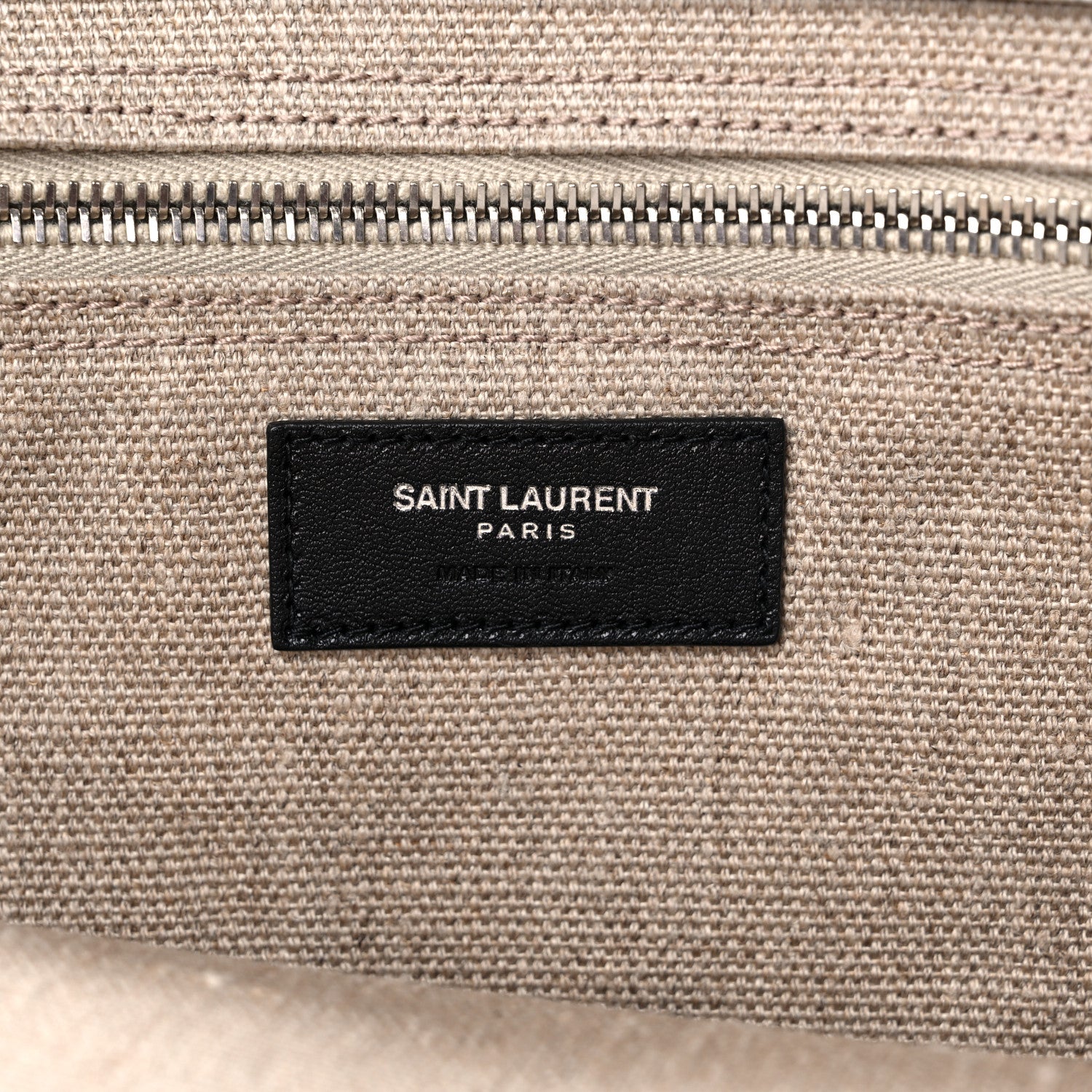 Saint Laurent Linen Calfskin Rive Gauche Tote Optic White 5 of 6