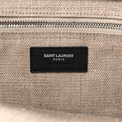 Saint Laurent Linen Calfskin Rive Gauche Tote Optic White 5 of 6