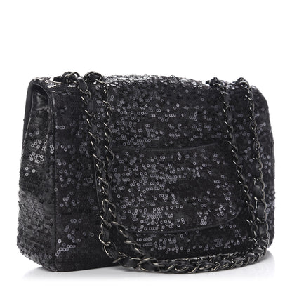Chanel Sequin Lambskin Medium Moonlight on Water Flap Black 4 of 12